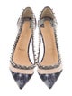 Christian Louboutin Spike Accents Canvas Slingback Pumps