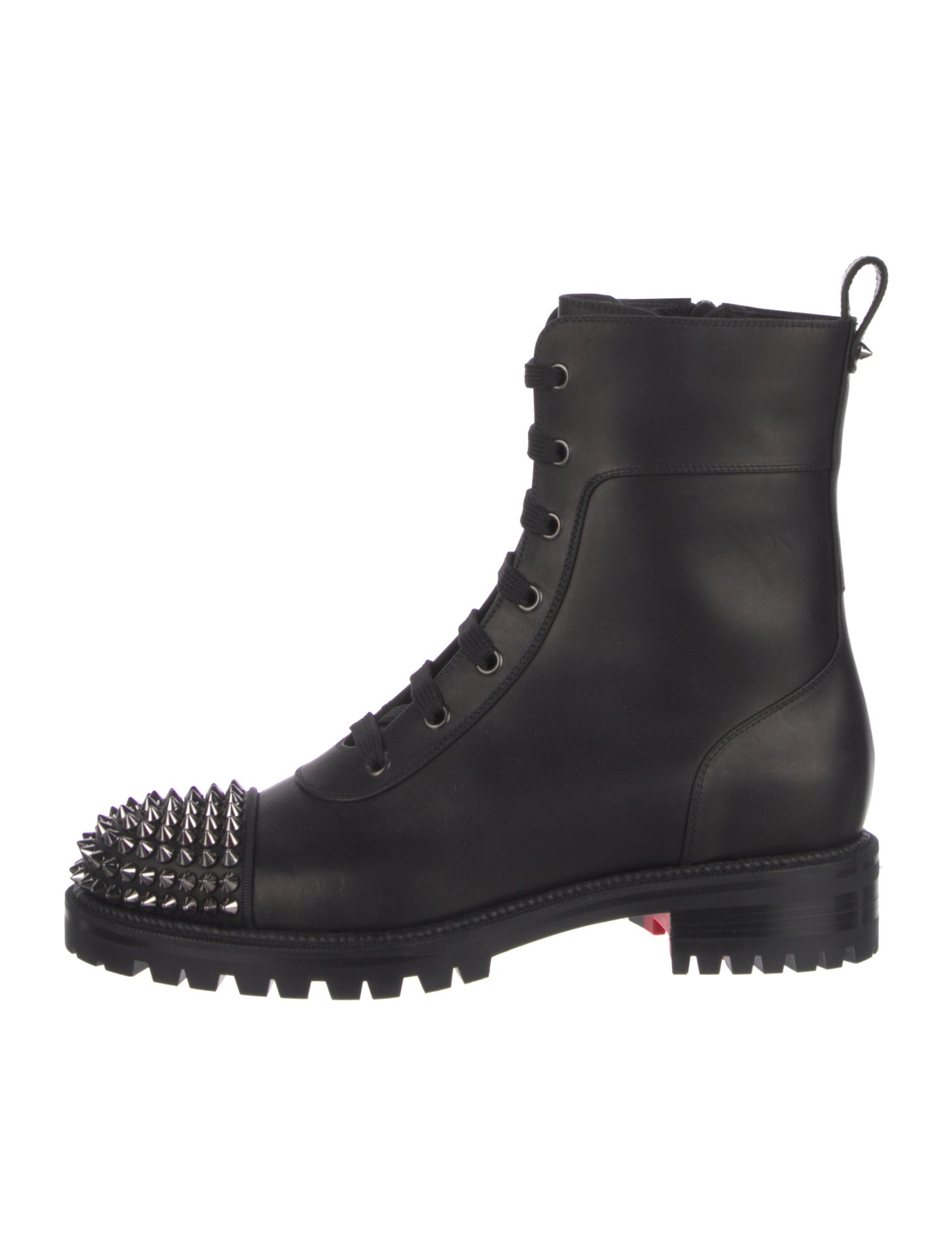 Christian Louboutin Spike Accents Leather Combat Boots w/ Tags