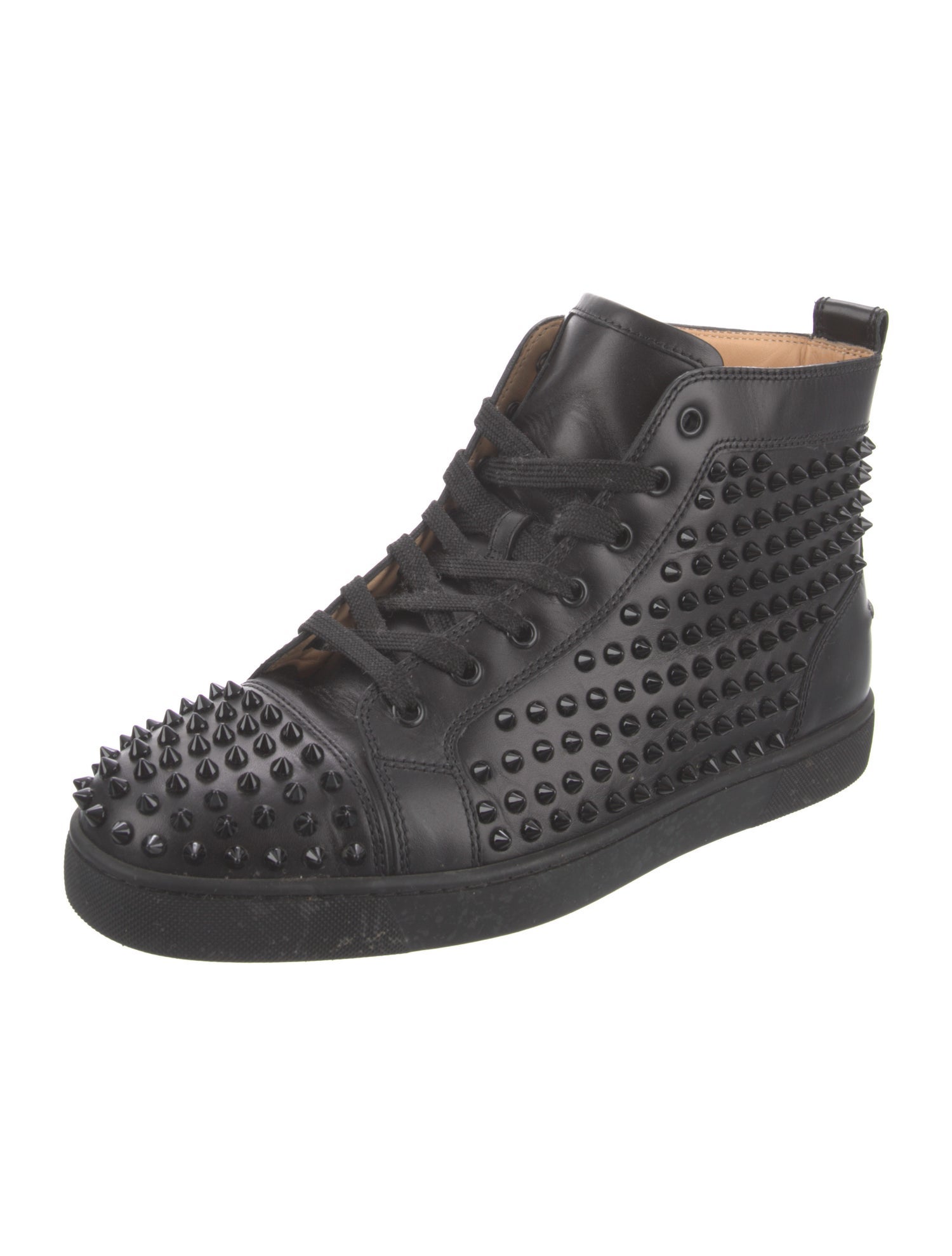 Christian Louboutin Spike Accents Leather Sneakers