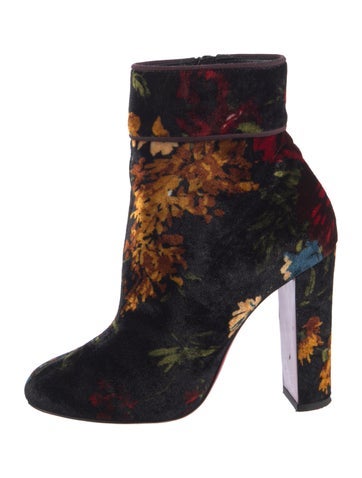 Christian Louboutin Boots Velvet Floral Print IT 37 | 7