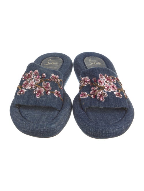 Christian Louboutin Denim Floral Print Slides