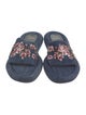 Christian Louboutin Denim Floral Print Slides