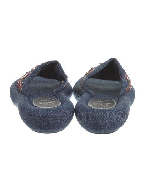 Christian Louboutin Denim Floral Print Slides