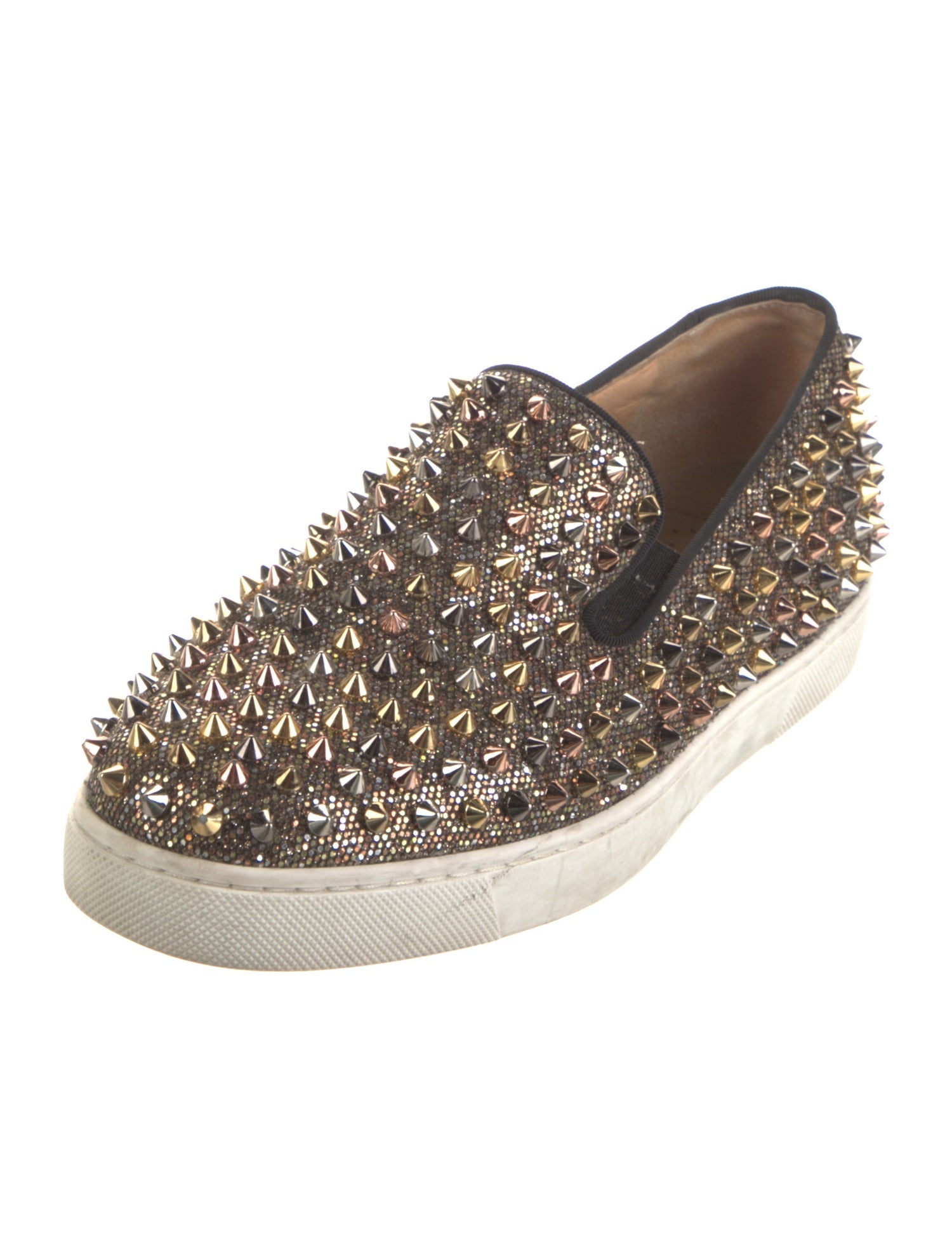 Christian Louboutin Glitter Colorblock Pattern Sneakers