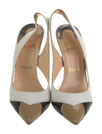 Christian Louboutin Leather Colorblock Pattern Slingback Pumps
