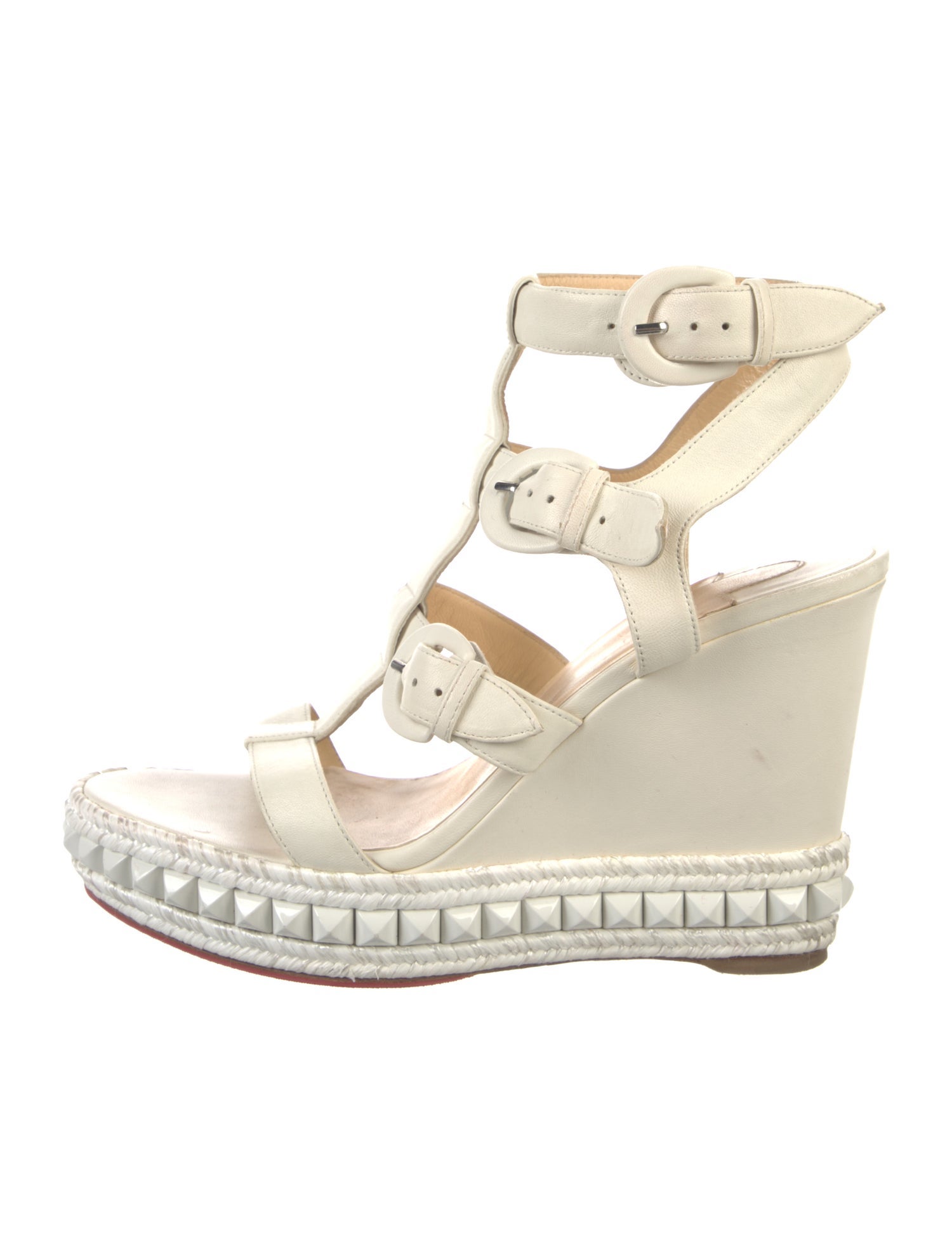 Christian Louboutin Spike Accents Leather Espadrilles