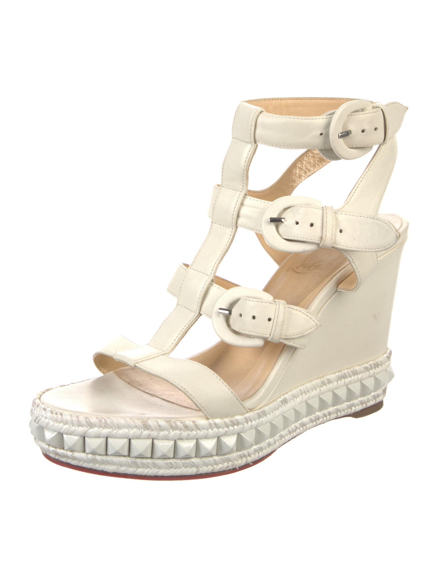 Christian Louboutin Spike Accents Leather Espadrilles