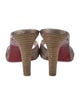 Christian Louboutin Leather Pleated Accents Slides