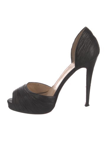 Christian Louboutin Pumps Leather Pleated Accents D'Orsay IT 41 | 11