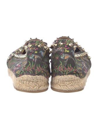 Christian Louboutin Spike Accents Canvas Espadrilles
