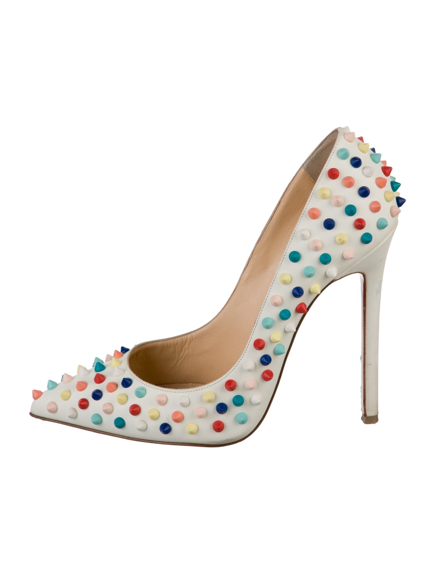 Christian Louboutin Spike Accents Leather Pumps