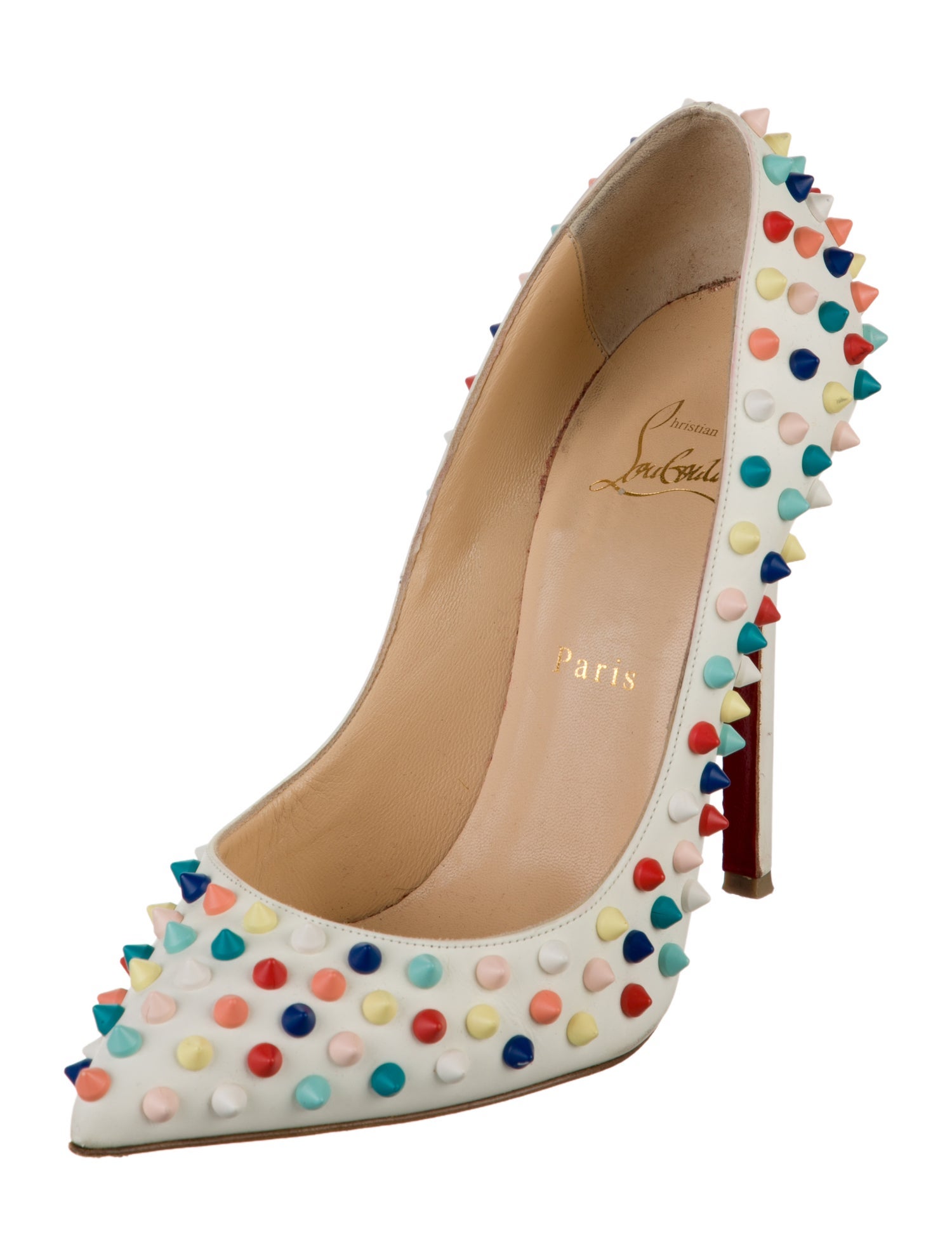 Christian Louboutin Spike Accents Leather Pumps