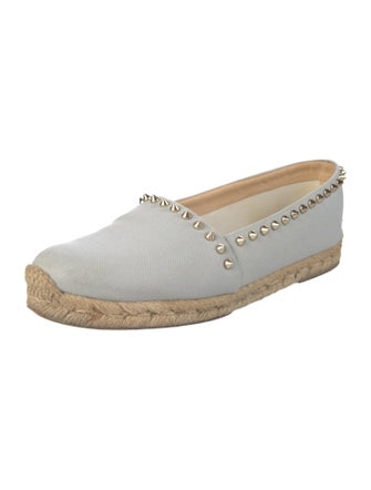 Christian Louboutin Spike Accents Canvas Espadrilles