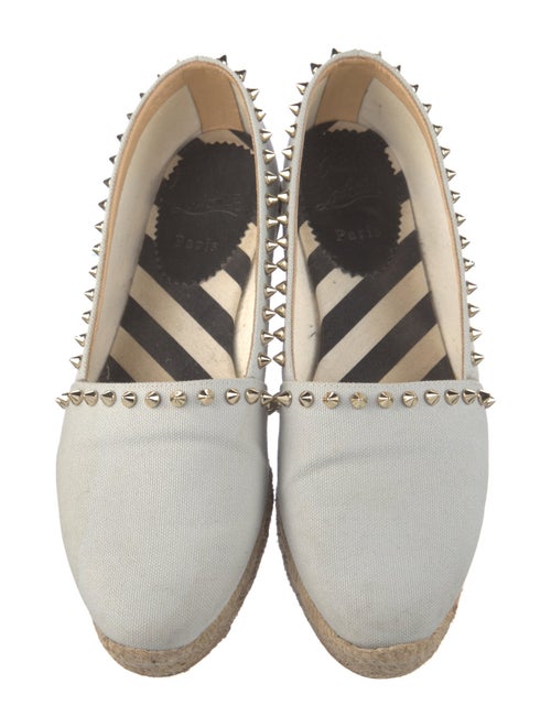 Christian Louboutin Spike Accents Canvas Espadrilles