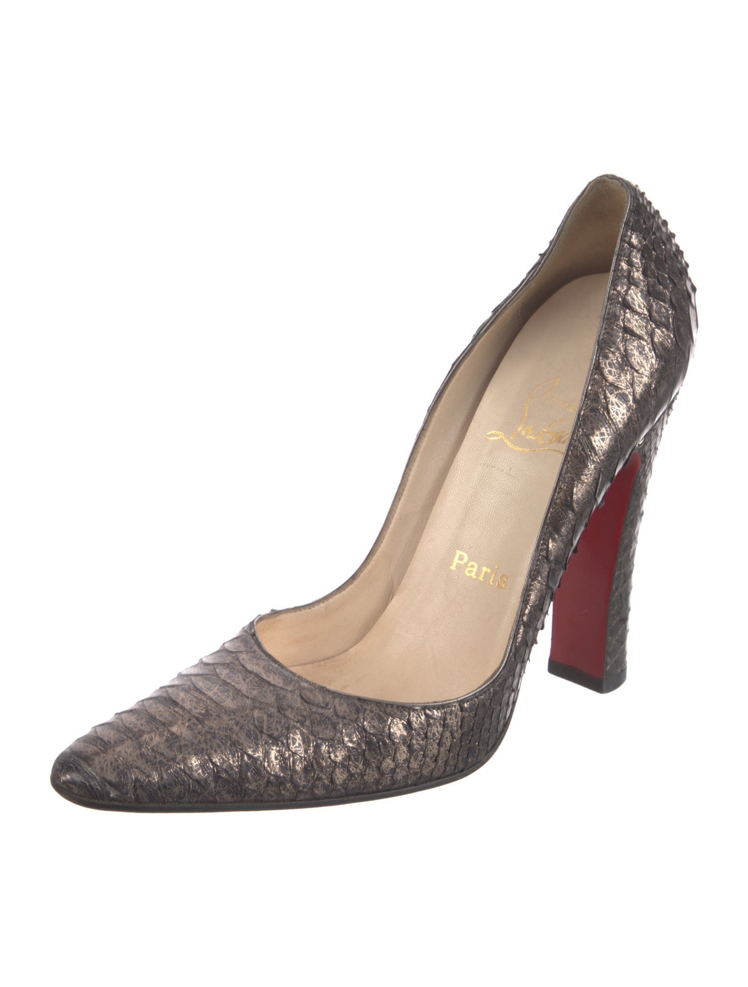 Christian Louboutin Python Animal Print Pumps