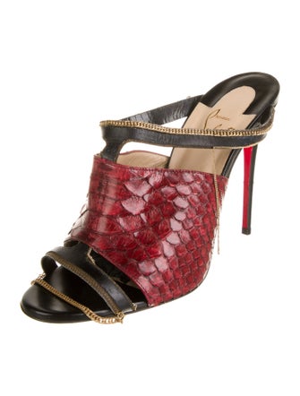 Christian Louboutin Snakeskin Animal Print Slides