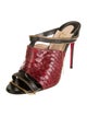 Christian Louboutin Snakeskin Animal Print Slides