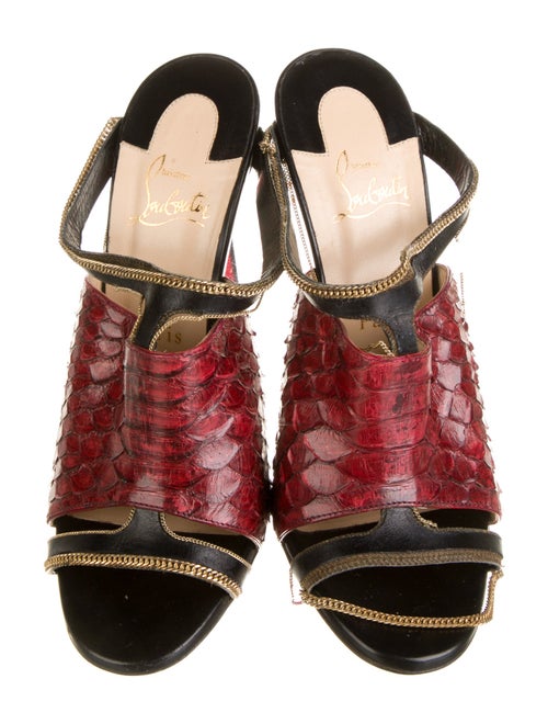 Christian Louboutin Snakeskin Animal Print Slides