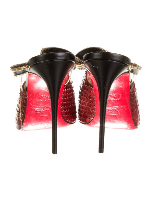 Christian Louboutin Snakeskin Animal Print Slides