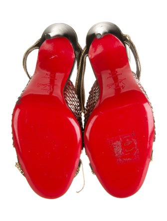 Christian Louboutin Snakeskin Animal Print Slides