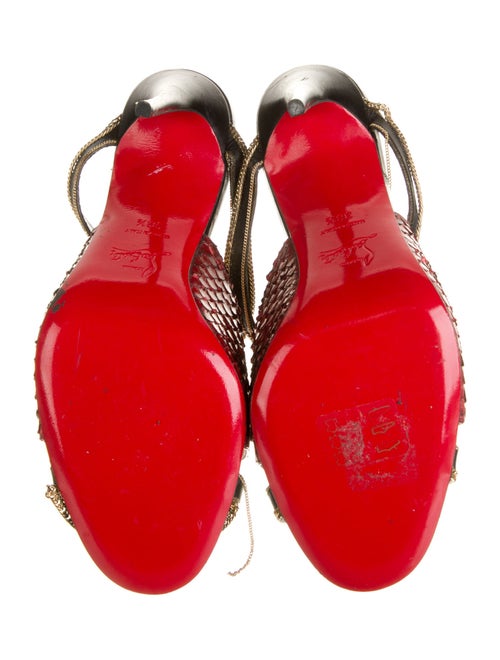 Christian Louboutin Snakeskin Animal Print Slides