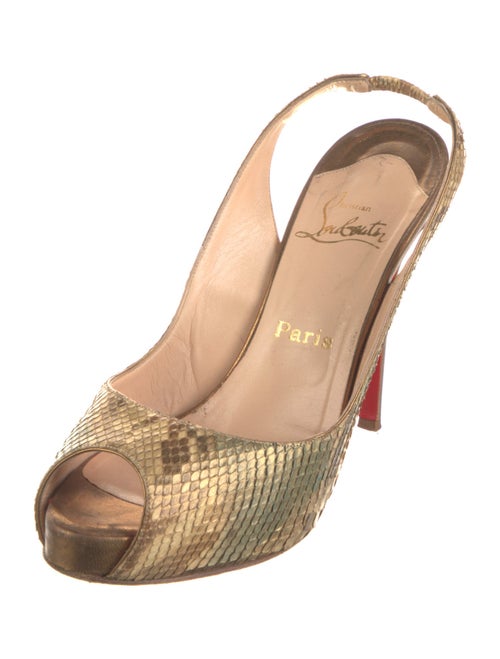 Christian Louboutin Snakeskin Animal Print Slingback Pumps