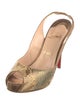 Christian Louboutin Snakeskin Animal Print Slingback Pumps