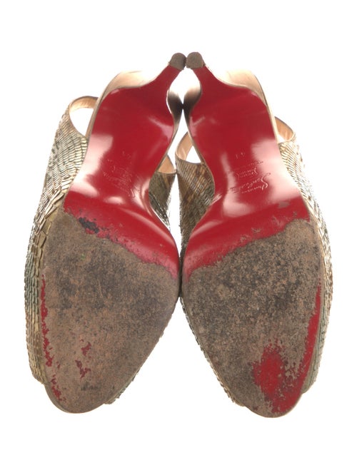 Christian Louboutin Snakeskin Animal Print Slingback Pumps