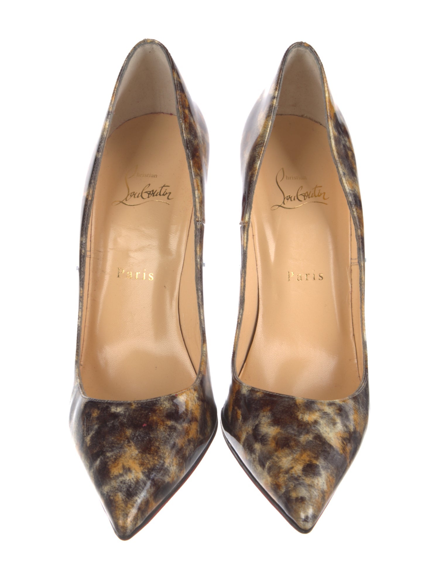 Christian Louboutin Patent Leather Printed Pumps