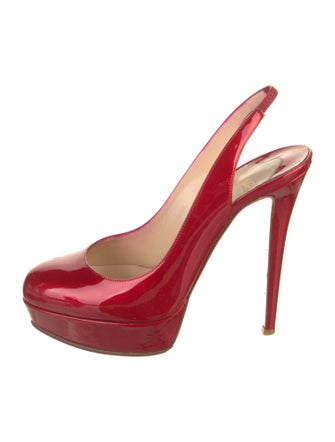 Christian Louboutin Patent Leather Slingback Sandals