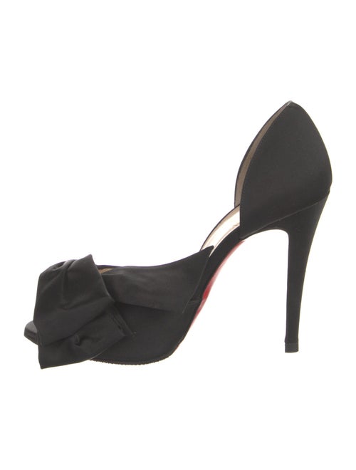 Christian Louboutin Satin Bow Accents D'Orsay Pumps