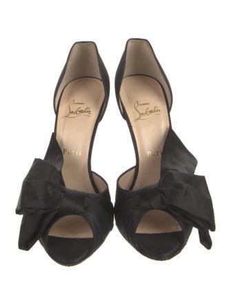 Christian Louboutin Satin Bow Accents D'Orsay Pumps