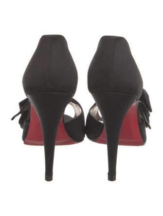 Christian Louboutin Satin Bow Accents D'Orsay Pumps