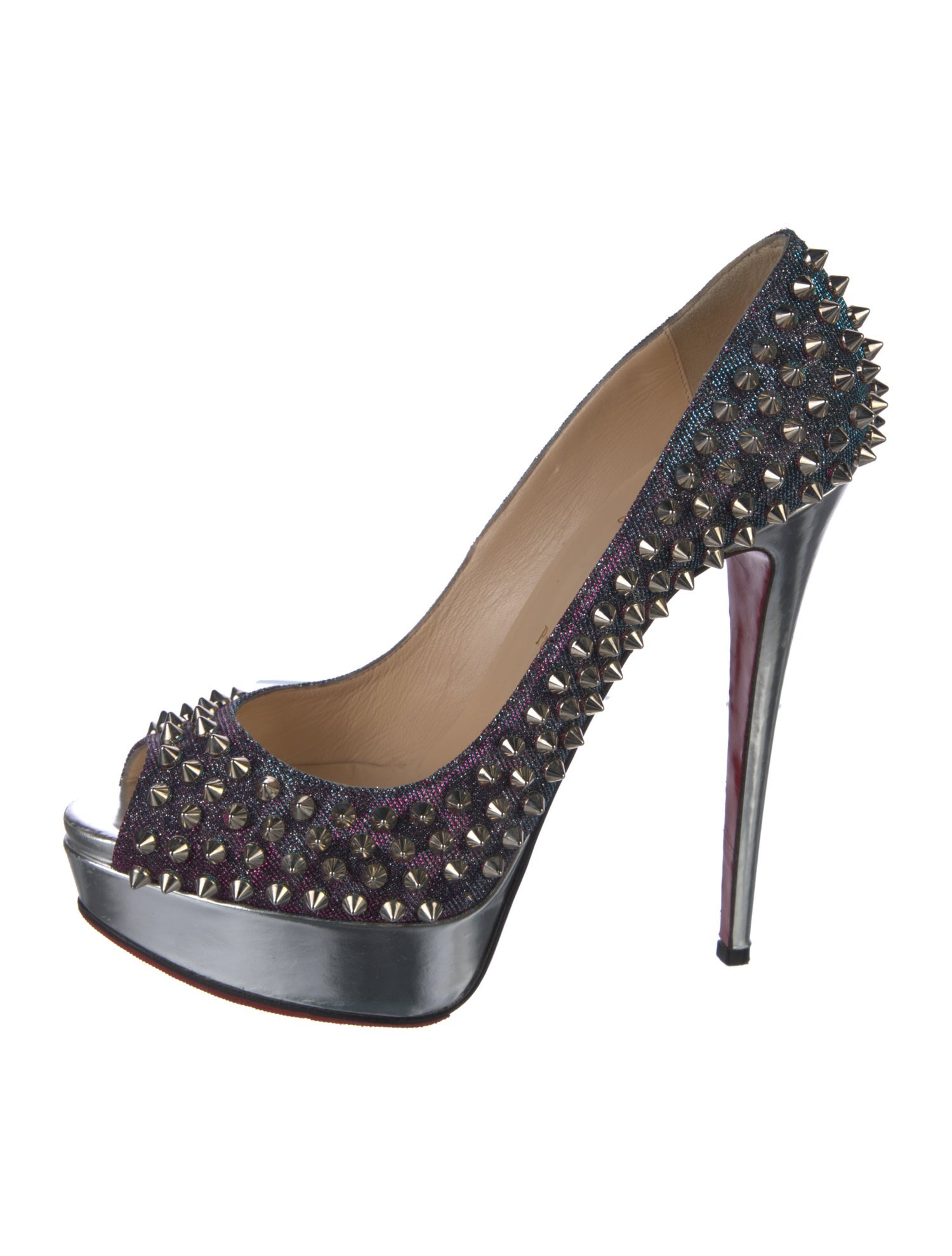 Christian Louboutin Glitter Studded Accents Pumps