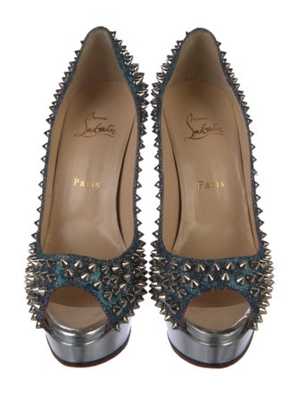 Christian Louboutin Glitter Studded Accents Pumps