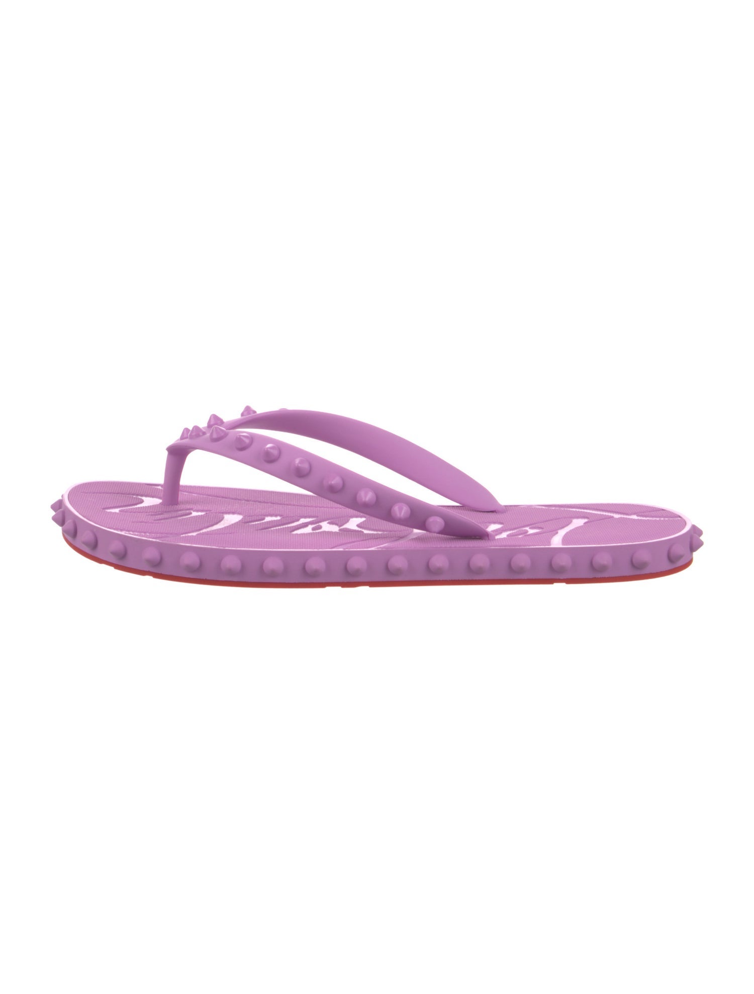 Christian Louboutin Spike Accents Rubber Flip Flops