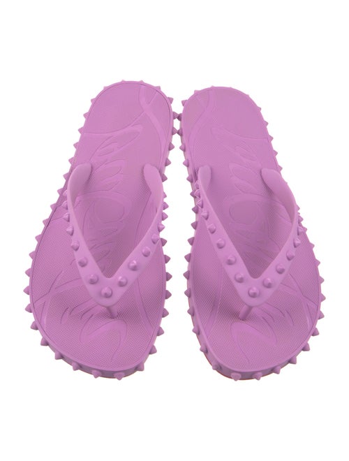 Christian Louboutin Spike Accents Rubber Flip Flops