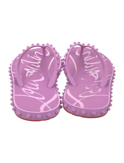 Christian Louboutin Spike Accents Rubber Flip Flops