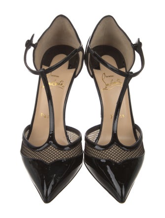 Christian Louboutin Mrs. Early Patent Leather T-Strap Pumps