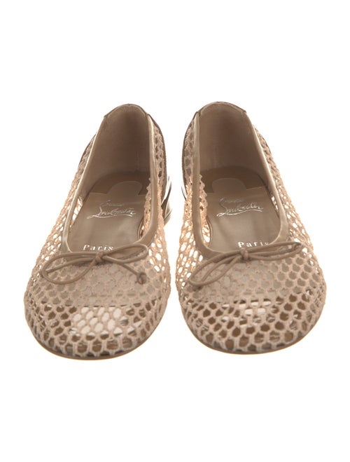 Christian Louboutin Mesh Bow Accents Ballet Flats