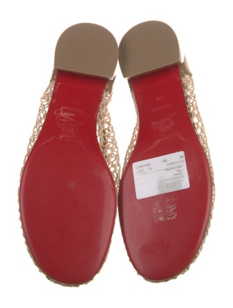 Christian Louboutin Mesh Bow Accents Ballet Flats