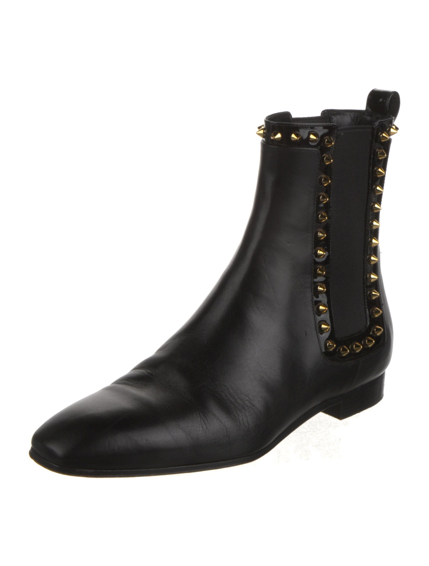 Christian Louboutin Spike Accents Leather Chelsea Boots