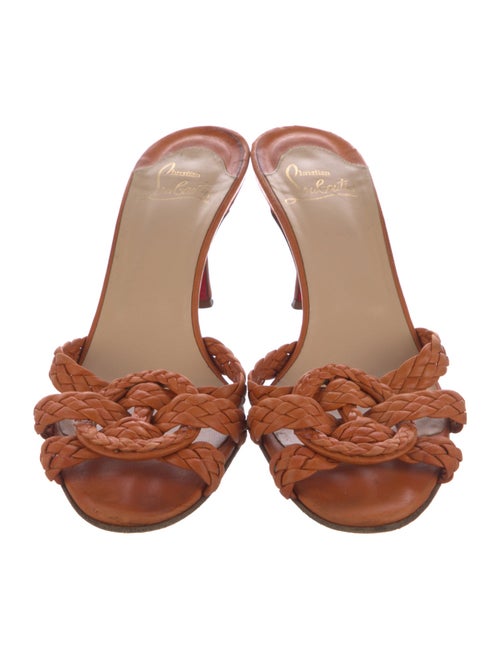Christian Louboutin Leather Braided Accents Slides