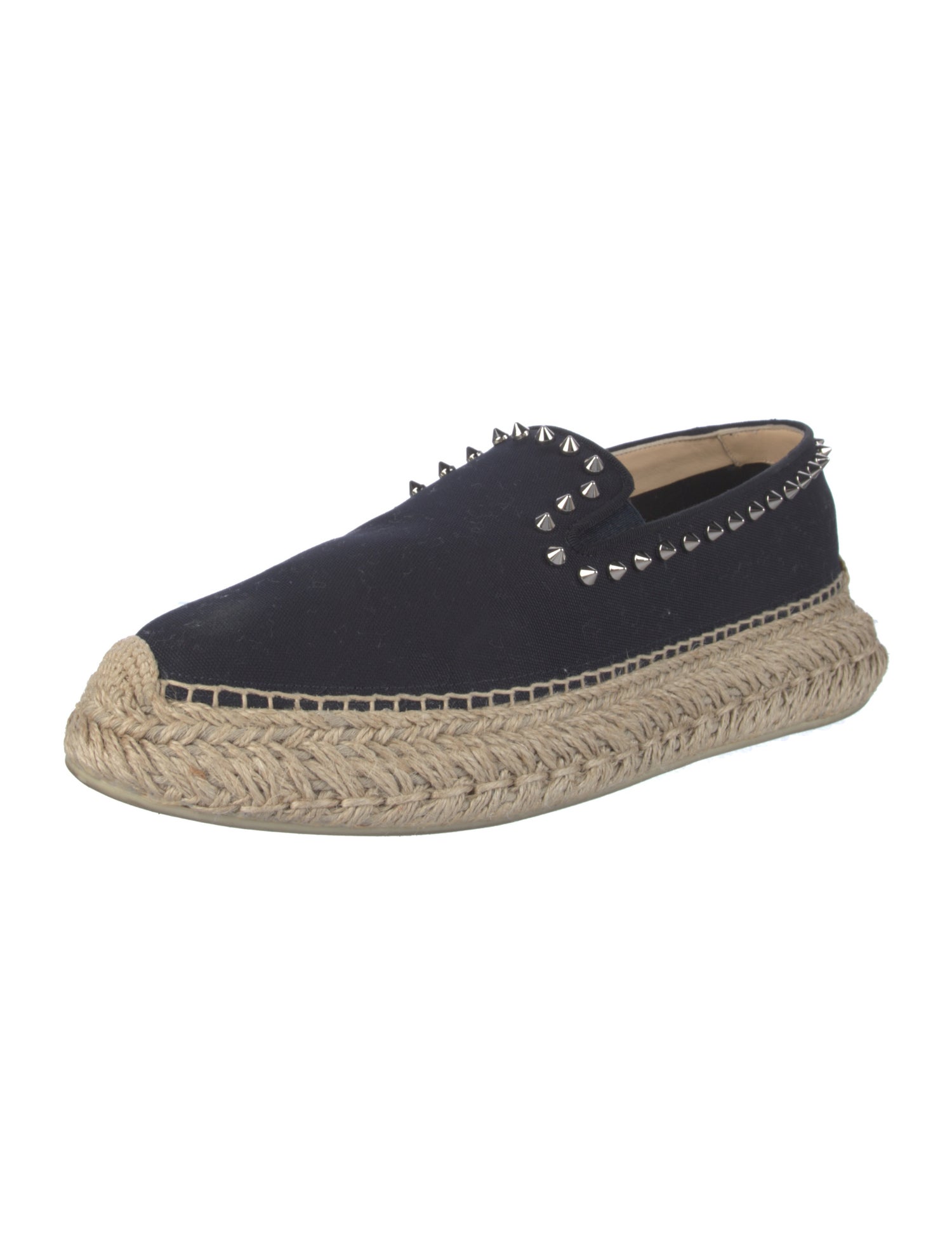 Christian Louboutin Spike Accents Canvas Espadrilles