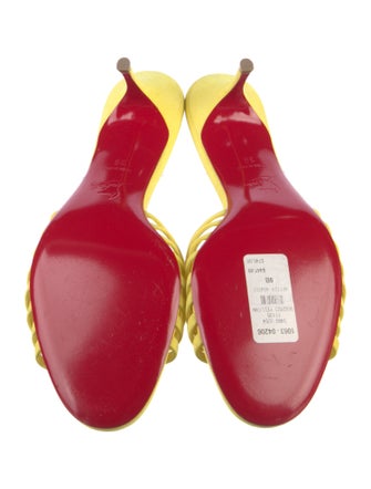 Christian Louboutin Suede Fringe Trim Accent Slides