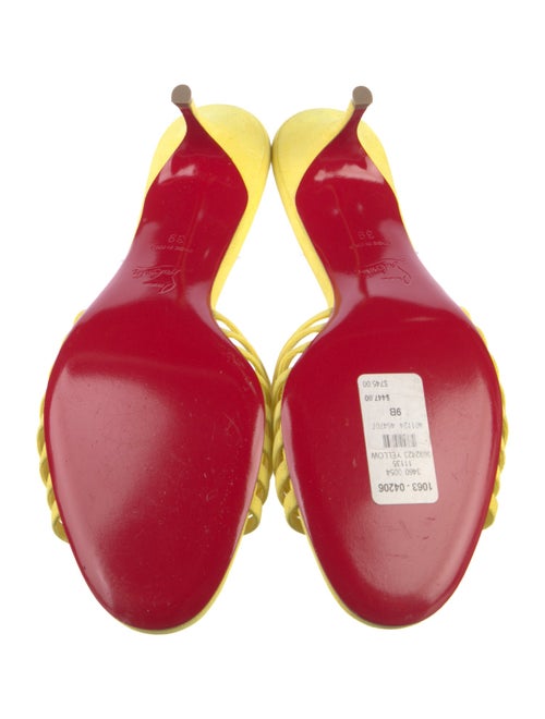 Christian Louboutin Suede Fringe Trim Accent Slides