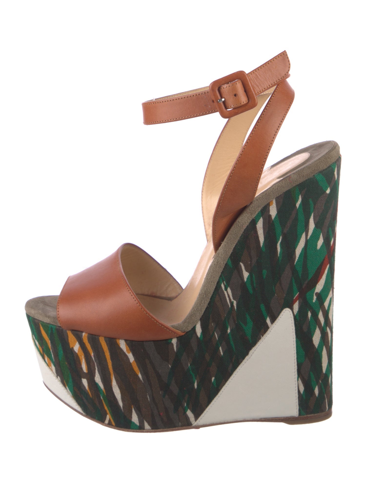 Christian Louboutin Leather Printed Sandals