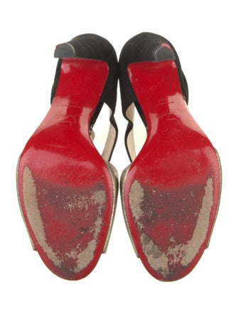Christian Louboutin Suede Colorblock Pattern Sandals