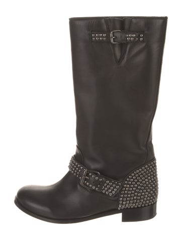 Christian Louboutin Boots Leather Studded Accents Moto IT 38 | 8