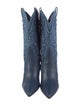 Christian Louboutin Spike Accents Denim Western Boots